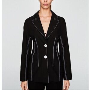 Zara women's M Blazer contrasting top stitch
New without tag